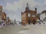 Reigate Town Hall by John Yardley, watercolour, sold Jul 2022