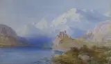 Scottish loch scene by William Moore, 1880, watercolour, sold Jul 2022