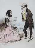 A fashionable couple by Constantin Guys, ink and watercolour, sold Jul 2022