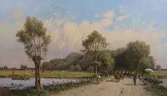 Water meadows in Poland by Aleksander Świeszewski, 1976, Oil on canvas relined, sold Jun 2022