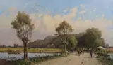 Water meadows in Poland by Aleksander Świeszewski, 1976, Oil on canvas relined, sold Jun 2022