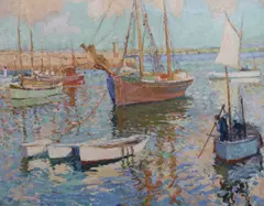 The harbour by John Anthony Park, oil on canvas, sold Jun 2022
