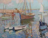 The harbour by John Anthony Park, oil on canvas, sold Jun 2022