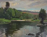 Untitled by Lamorna Birch, oil on board, sold Jun 2022