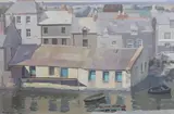Green Doors, Polperro by Teng-Hiok Chiu, 1930, oil on canvas, sold Jun 2022