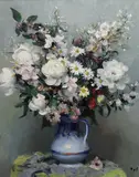 Fleurs Pivcines by Marcel Dyf, oil on canvas, sold Jun 2022
