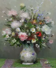 Les Fleur d by Marcel Dyf, oil on canvas, sold Jun 2022