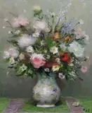 Les Fleur d by Marcel Dyf, oil on canvas, sold Jun 2022