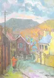 Up The Valley' oil on board signed and dated 1951 56 x 39cm Oil on board in honest untouched condition by Glynn Morgan, 1951, oil on board, sold Jun 2022