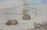 Embarking by Thomas Rowlandson, ink and watercolour, offered Jun 2022
