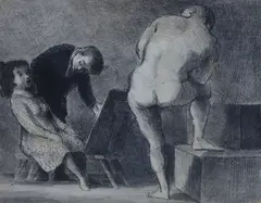 The Drawing Lesson by Edward Ardizzone, lithograph, sold Jun 2022