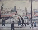 View of a Townlithographsigned in by L. S. Lowry, Print Publications, sold Jun 2022