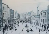 Level Crossing by L. S. Lowry, Lithograph signed in pencil, from the edition of, sold Jun 2022