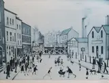 The Level Crossing by L. S. Lowry, lithograph, offered Jun 2022