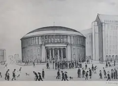 The Reference Library by L. S. Lowry, lithograph, sold Jun 2022