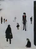 Figures in the Park by L. S. Lowry, lithograph, offered Jun 2022