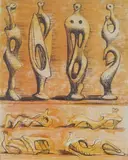 Standing and reclining figures by Henry Moore Om Ch Fba, lithograph, sold Jun 2022