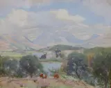 Ben Cruachan, Loch Awe' oil on wooden panel signed with artist label verso 37 x 45cm Oil on wooden panel in honest untouched condition with no faults noted by David Murray, 1925, oil on wood, offered Jun 2022