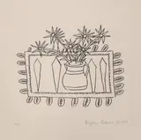 Still life with jug by Bryan Pearce, 2001, etching, sold Jun 2022