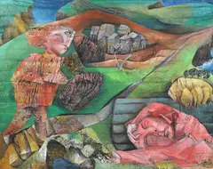 Untitled by Philippa Clayden, oil and mixed, sold Jun 2022
