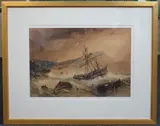 The Ship Wreck' watercolour signed and dated 1844 33 x 49cm by Alfred Herbert, 1844, watercolour, sold Jun 2022