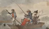 Patience in a Punt by Henry Bunbury, engraving, sold Jun 2022