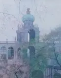 Zwinger Palace, Dresden by Gerald Mynott, 1985, mixed media, sold Jun 2022