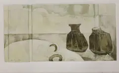 View out - J.L by Ffiona Lewis, oil and pencil on board, sold Jun 2022