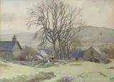 Welsh farmhouse by Charles H. H. Burleigh, watercolour, sold Jun 2022