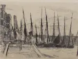 Billingsgate by James Abbott McNeill Whistler, 1859, etching, sold Jun 2022