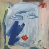 Head study, initialled, 45 x 45cm by Geoffrey King, oil on board, sold May 2022