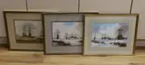 Landscapes in winter by Lewis Howe Bennett, watercolor, sold May 2022