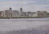 Royal Naval College, Greenwich, monogrammed, 25 x 35cm by John Lynch, watercolour, sold May 2022