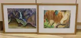 Texas Canyon, Prickly Pear, Arizona and Waterfall, Colorado River, Arizona by Barbara Tribe, watercolor, sold May 2022