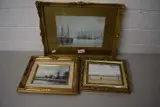 Study of a windmill plus a further study how hill, w j boddy, study of a harbour by Geoffrey Flatt, watercolor, sold Aug 2022