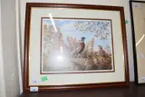 A Ring-necked pheasant in surrounding foliage, chromolithograph, limited edition, numbered (10/250) and signed in pencil, framed and glazed by Peter Merrin, pencil, offered Aug 2022