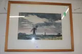 Watercolour, study of windmills by John Sutton, WATERCOLOUR, sold Aug 2022