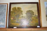 Study of figures by a country track, oil on board by W Plumstead, OIL ON BOARD, sold Aug 2022