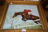 Study of huntsmen on horseback, oil on board, gilt framed by John Adamson, OIL ON BOARD, sold Aug 2022