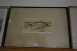 Etching, rural scene, signed in pencil by R T Cowem, ETCHING, sold Aug 2022