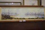A landscape in winter by Elie René, oil on canvas, sold Aug 2022