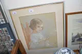 A portrait of a young girl by Eileen Harris, watercolour, sold Aug 2022