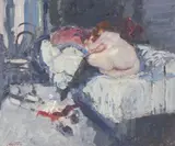Pam by Geoffrey Chatten, oil on board, sold Jul 2022