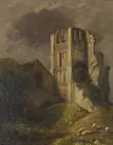 Castle Acre Priory, Norfolk by David Hodgson, oil on canvas, sold Jul 2022