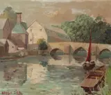 The Little Ouse, Brandon, Suffolk by Marcus Ford, oil on canvas, sold Jul 2022