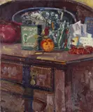 Still life study by Geoffrey Chatten, oil on board, sold Jul 2022