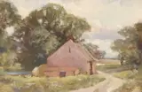 A Norfolk Barn by Owen Waters, oil on board, sold Jul 2022