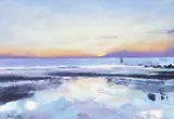 First Light At Sheringham by Paul Rowland, 2019, acrylic on board, sold Jul 2022