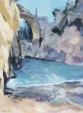 Fjord of Furore by Paul Rowland, 2021, acrylic on board, offered Jul 2022