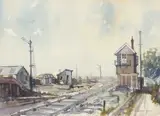 Vauxhall Station, Great Yarmouth by Clifford John, watercolour, sold Jul 2022
